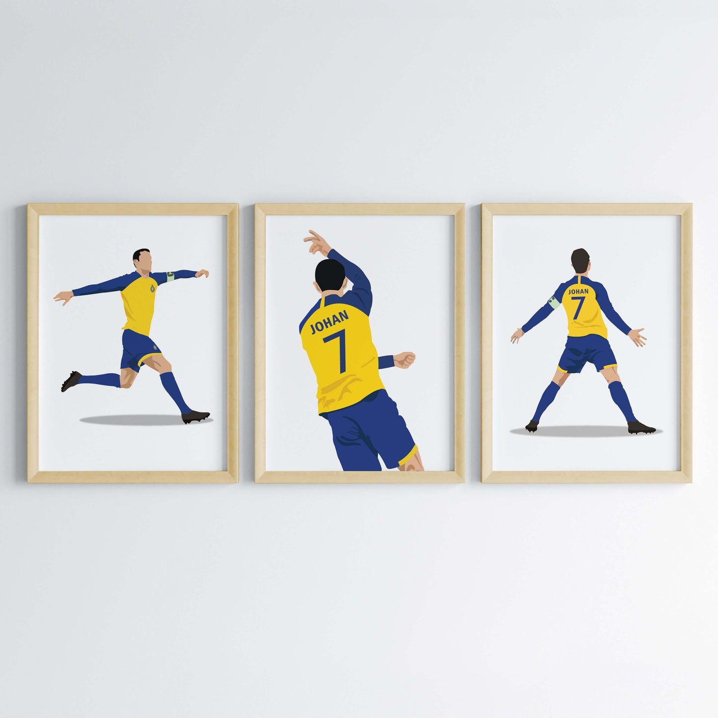 Inspirational Cristiano Ronaldo AI Nassr jersey set of 3 wooden frames