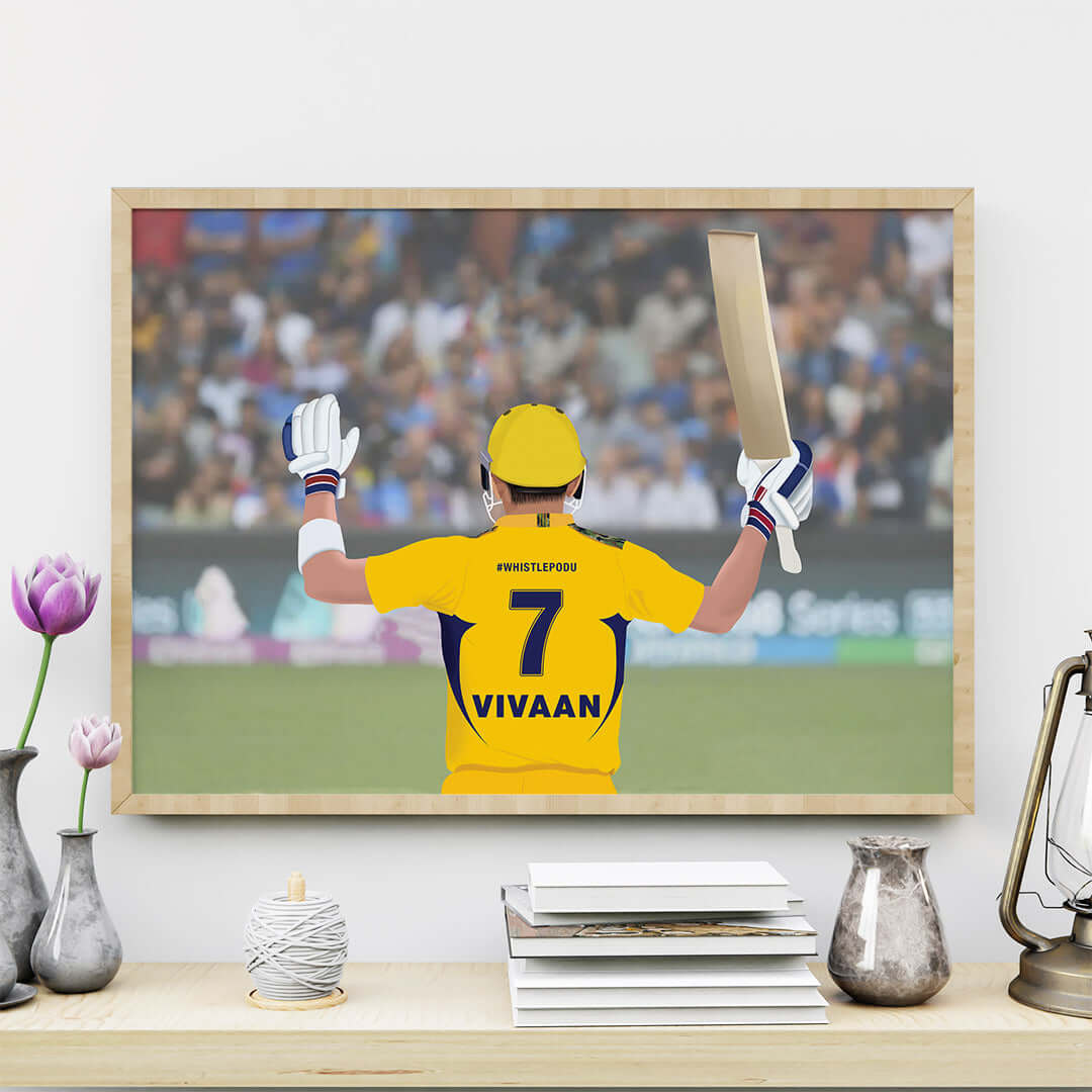 CSK inspirational IPL player wall art wooden frame