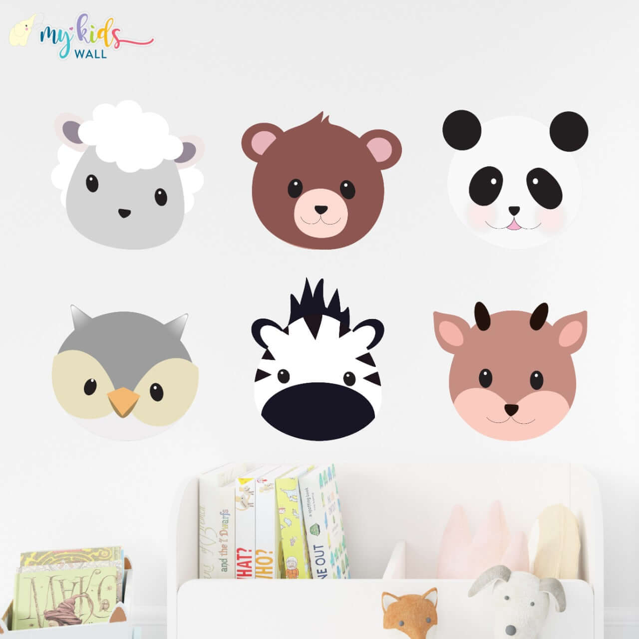 Cute Animal Faces Wall Stickers