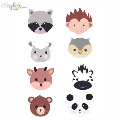 Cute Animal Faces Wall Stickers