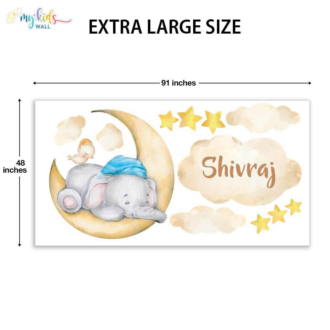cute baby elephant personalised extra large size wall stickers