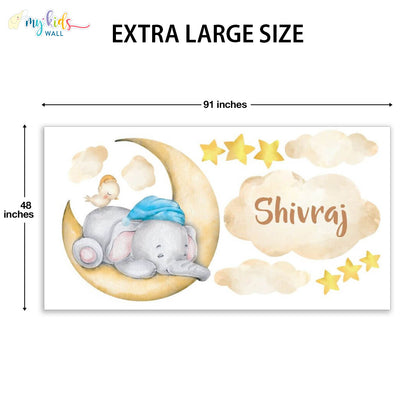 cute baby elephant personalised extra large size wall stickers