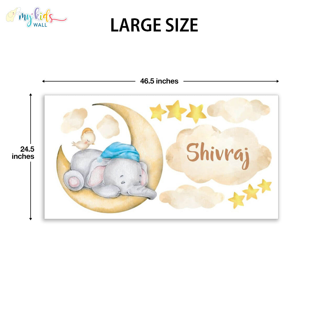 cute baby elephant personalised large size wall stickers