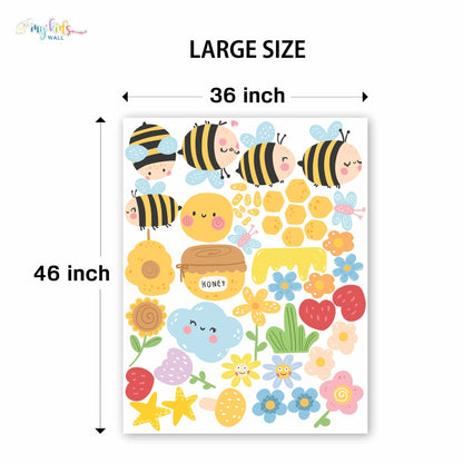 Cute Bees & Honey Garden Personalized Wall Stickers