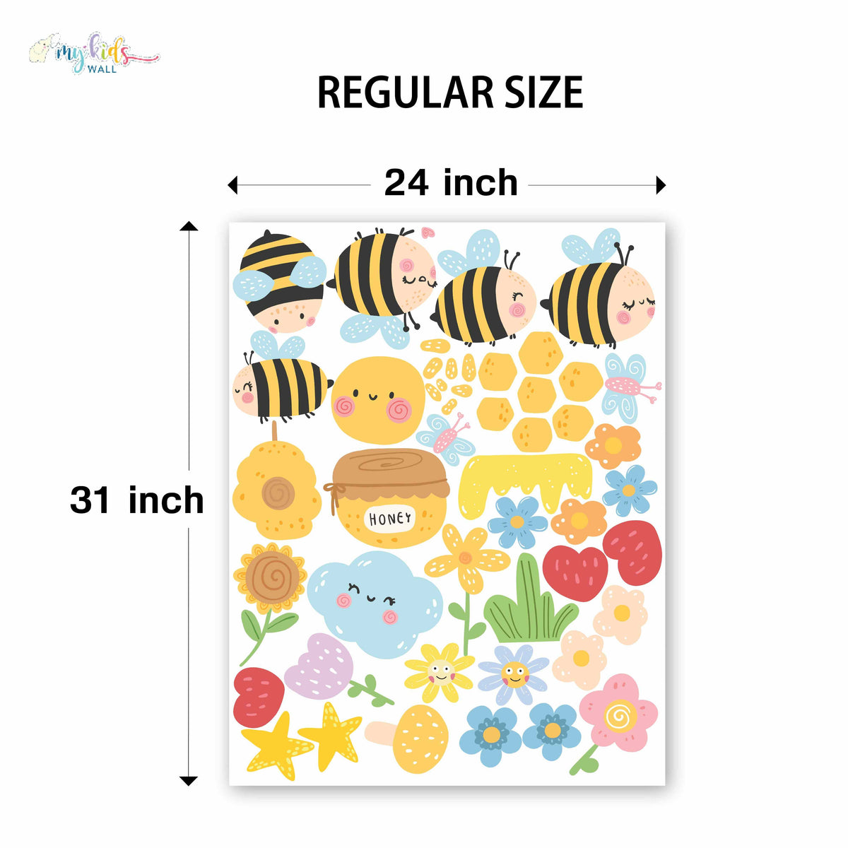 Cute Bees & Honey Garden Personalized Wall Stickers