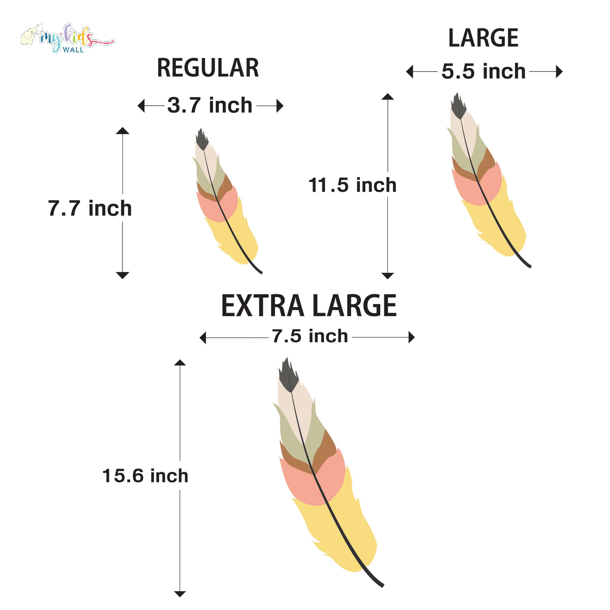 Cute Colorful Feathers Personalized Wall Stickers