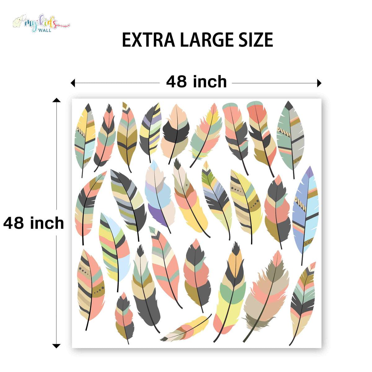 Cute Colorful Feathers Personalized Wall Stickers