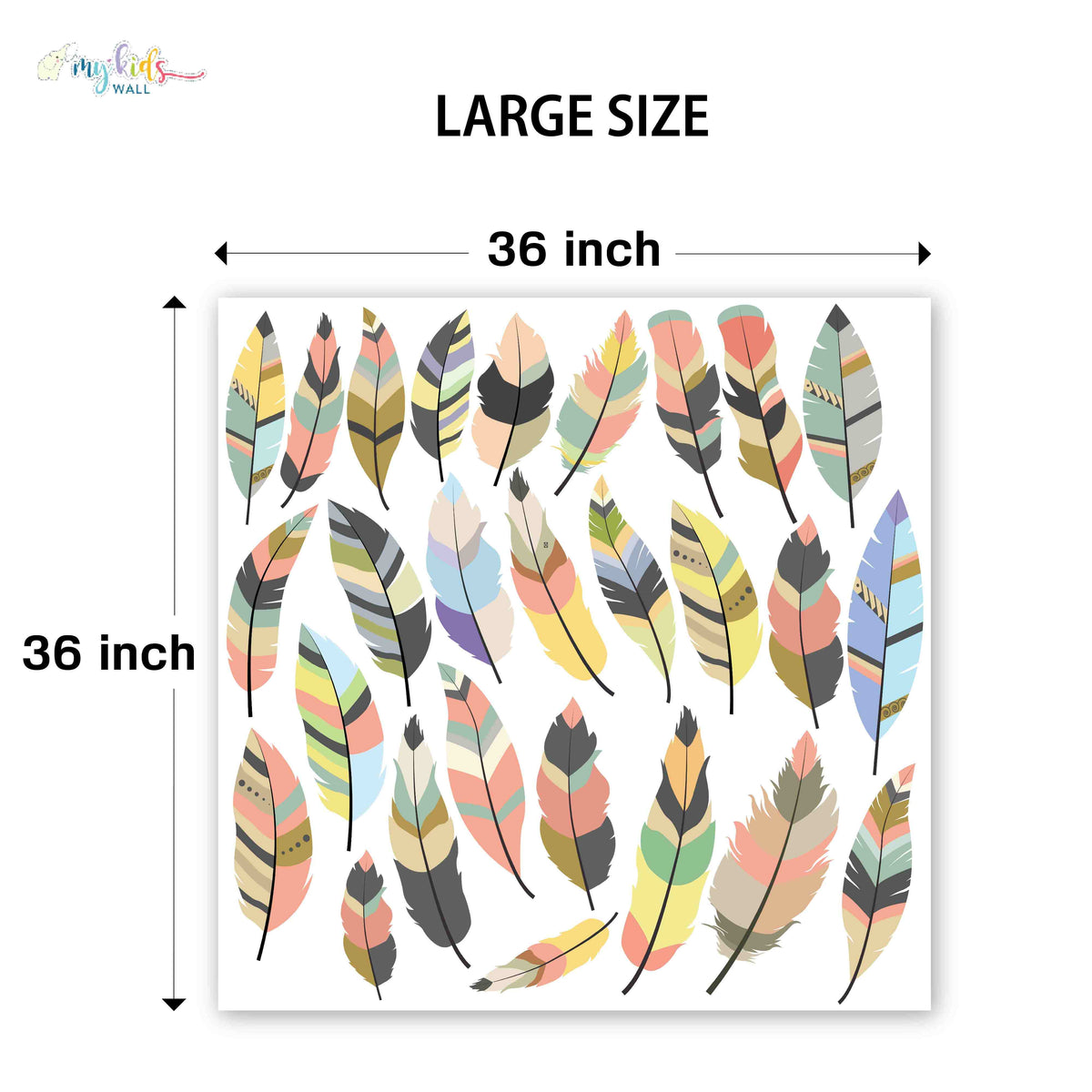 Cute Colorful Feathers Personalized Wall Stickers
