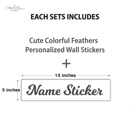 Cute Colorful Feathers Personalized Wall Stickers