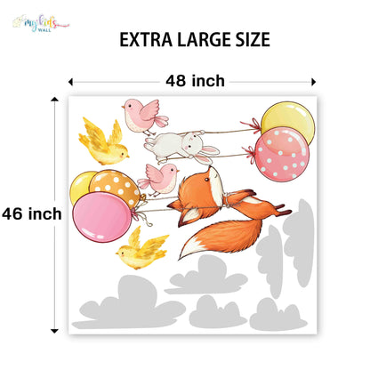 Cute Explorers Fox & Bunny Personalized Wall Stickers