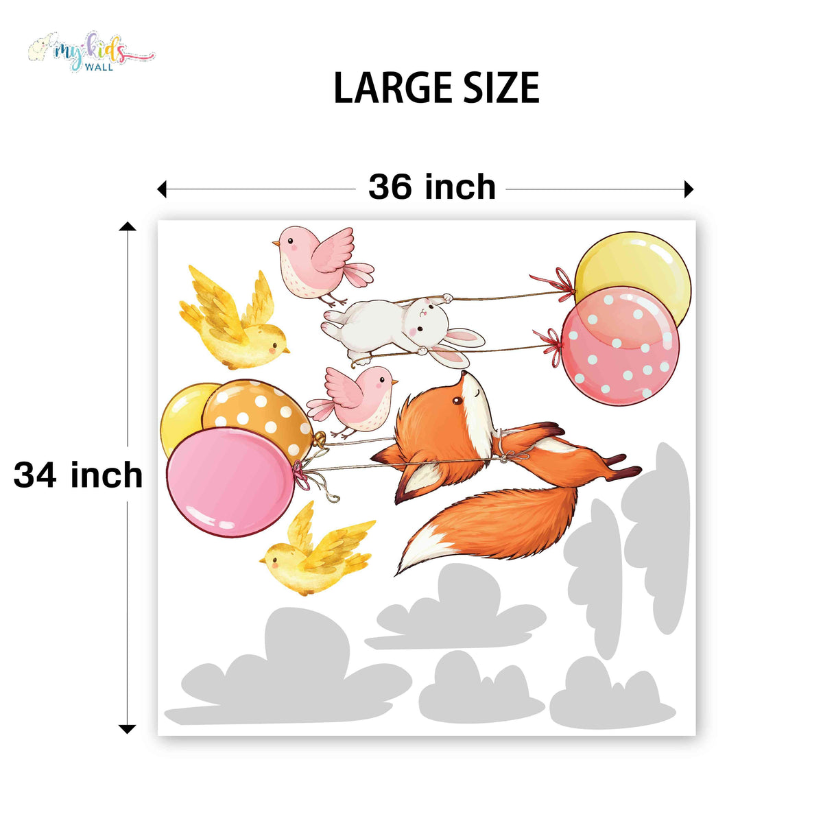 Cute Explorers Fox & Bunny Personalized Wall Stickers