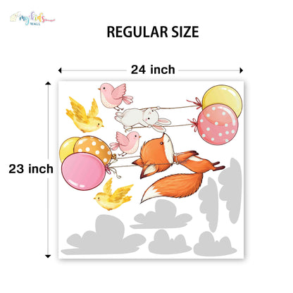 Cute Explorers Fox & Bunny Personalized Wall Stickers
