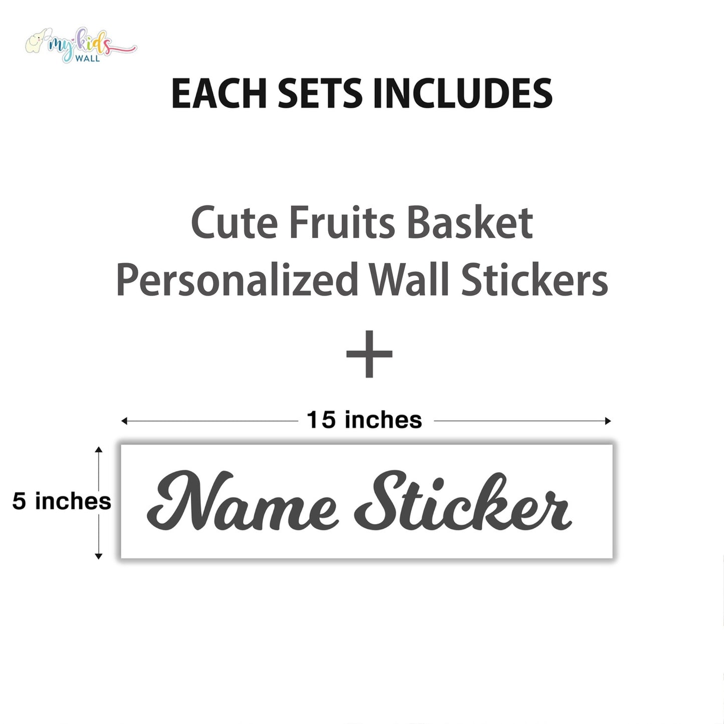 Cute Fruits Basket Personalized Wall Stickers