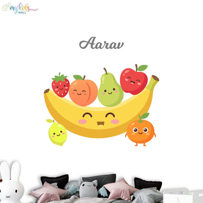 Cute Fruits Basket Personalized Wall Stickers