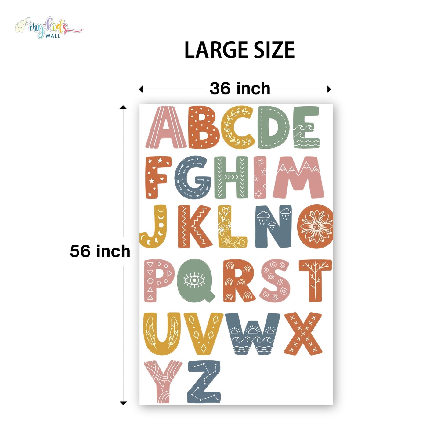 Cute Illustrative Alphabets Personalized Wall Stickers
