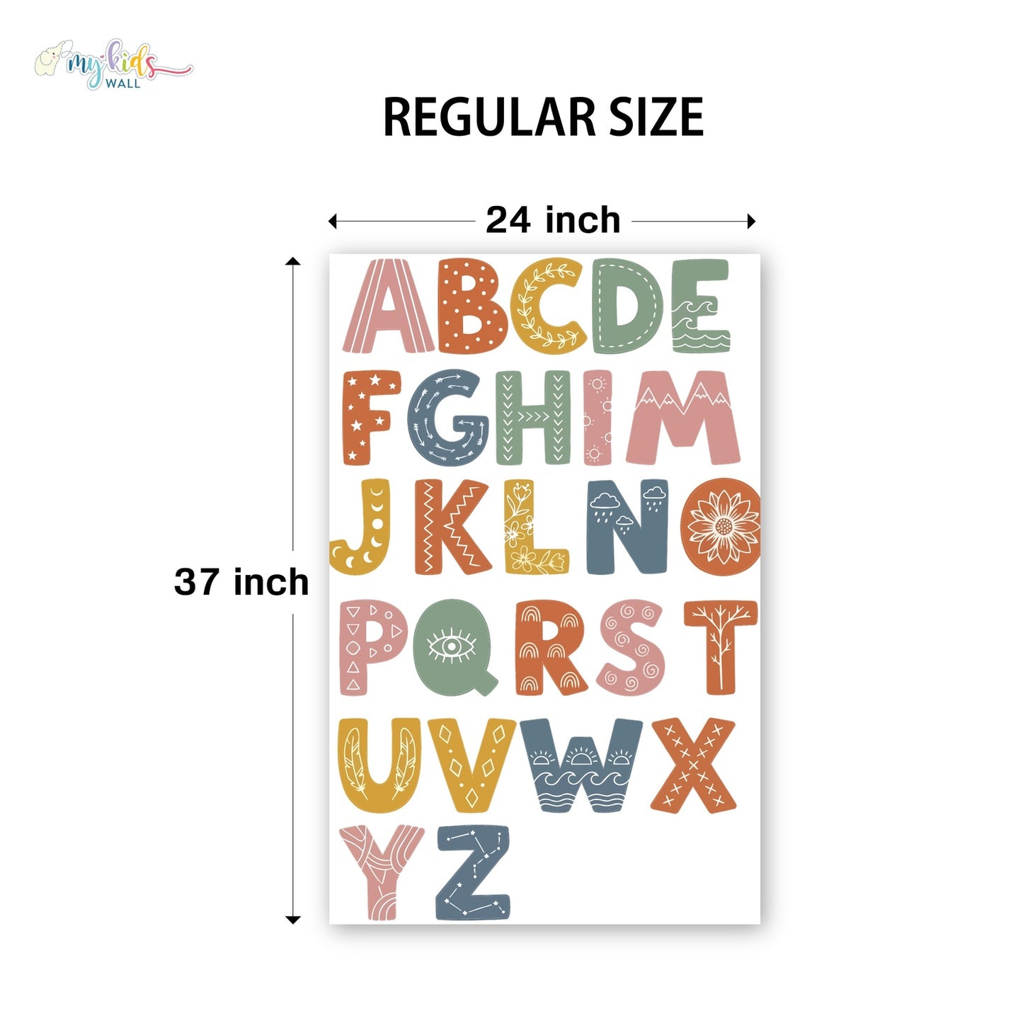 Cute Illustrative Alphabets Personalized Wall Stickers