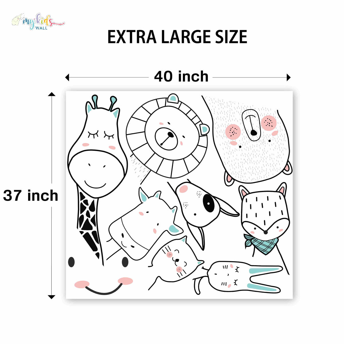 Cute Jungle Monochrome Animals Personalized Wall Stickers