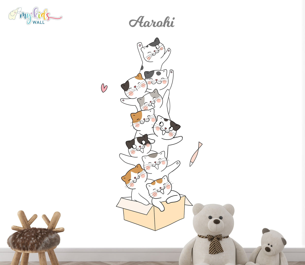 Cute Kitten Tower Personalized Wall Stickers