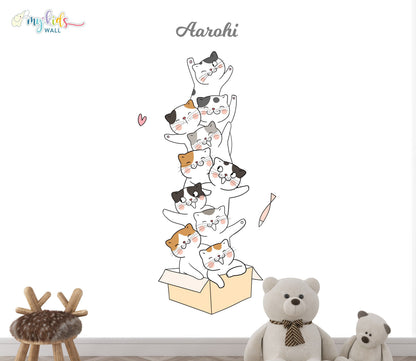 Cute Kitten Tower Personalized Wall Stickers