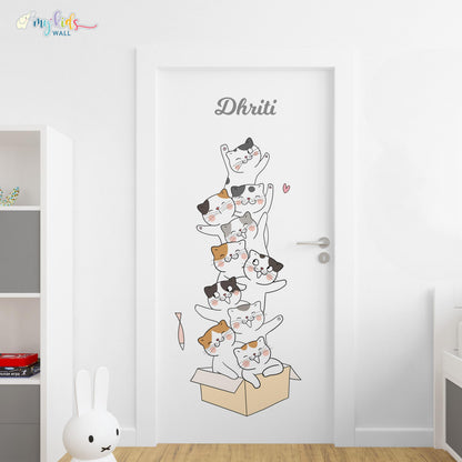 Cute Kitten Tower Personalized Wall Stickers