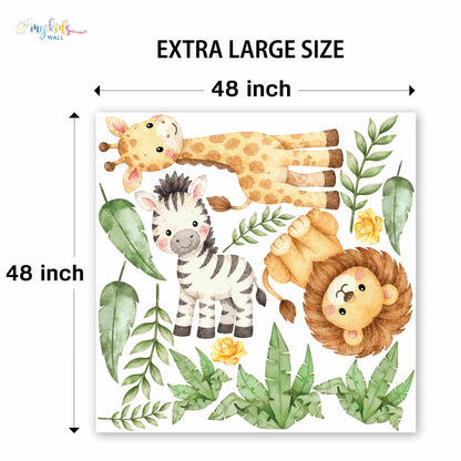 Cute Little Safari Friends Personalized Wall Stickers