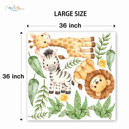 Cute Little Safari Friends Personalized Wall Stickers