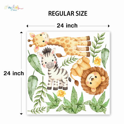 Cute Little Safari Friends Personalized Wall Stickers
