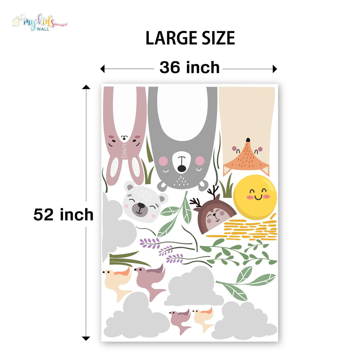 Cute Woodland Forest Animal Friends Personalized Wall Stickers