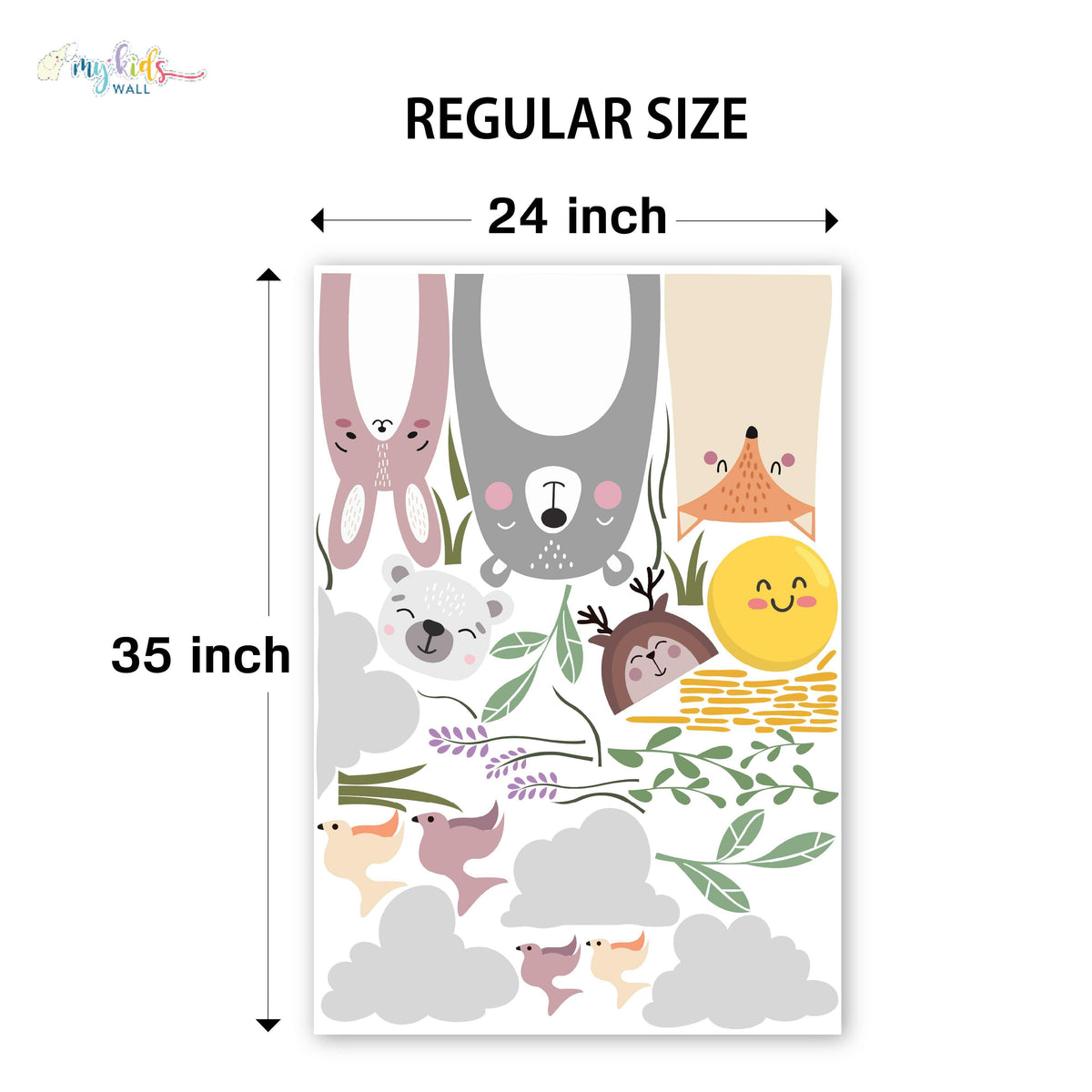 Cute Woodland Forest Animal Friends Personalized Wall Stickers