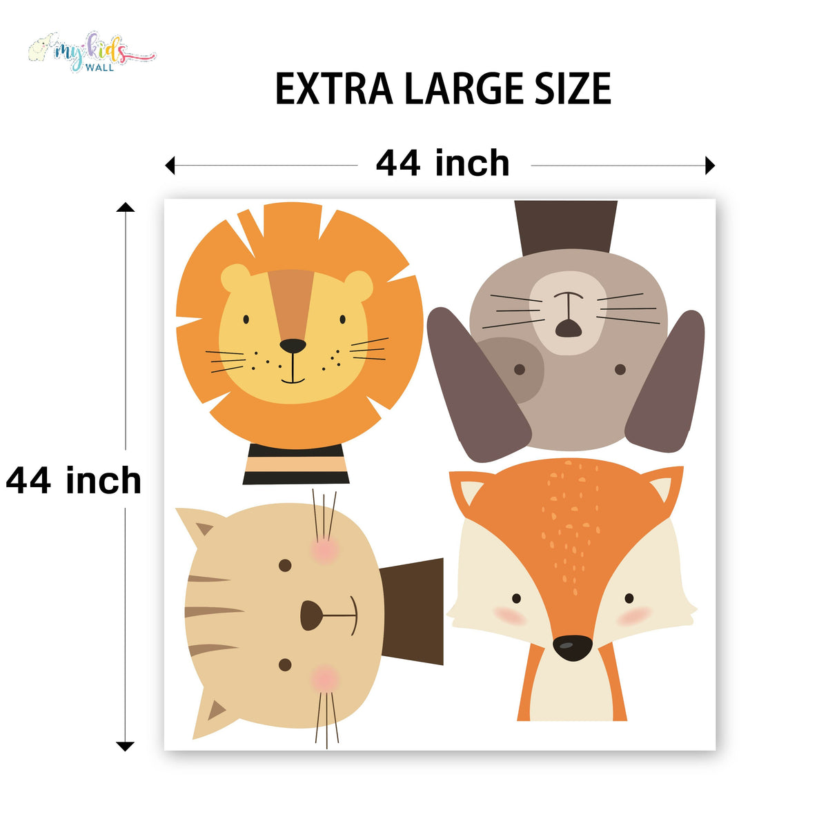 Cute Woodland Safari Friends Personalized Wall Stickers