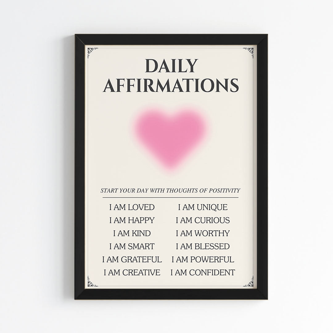Daily Affirmations Aura Wall Art (Framed)