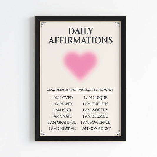 Daily Affirmations Aura Wall Art (Framed)
