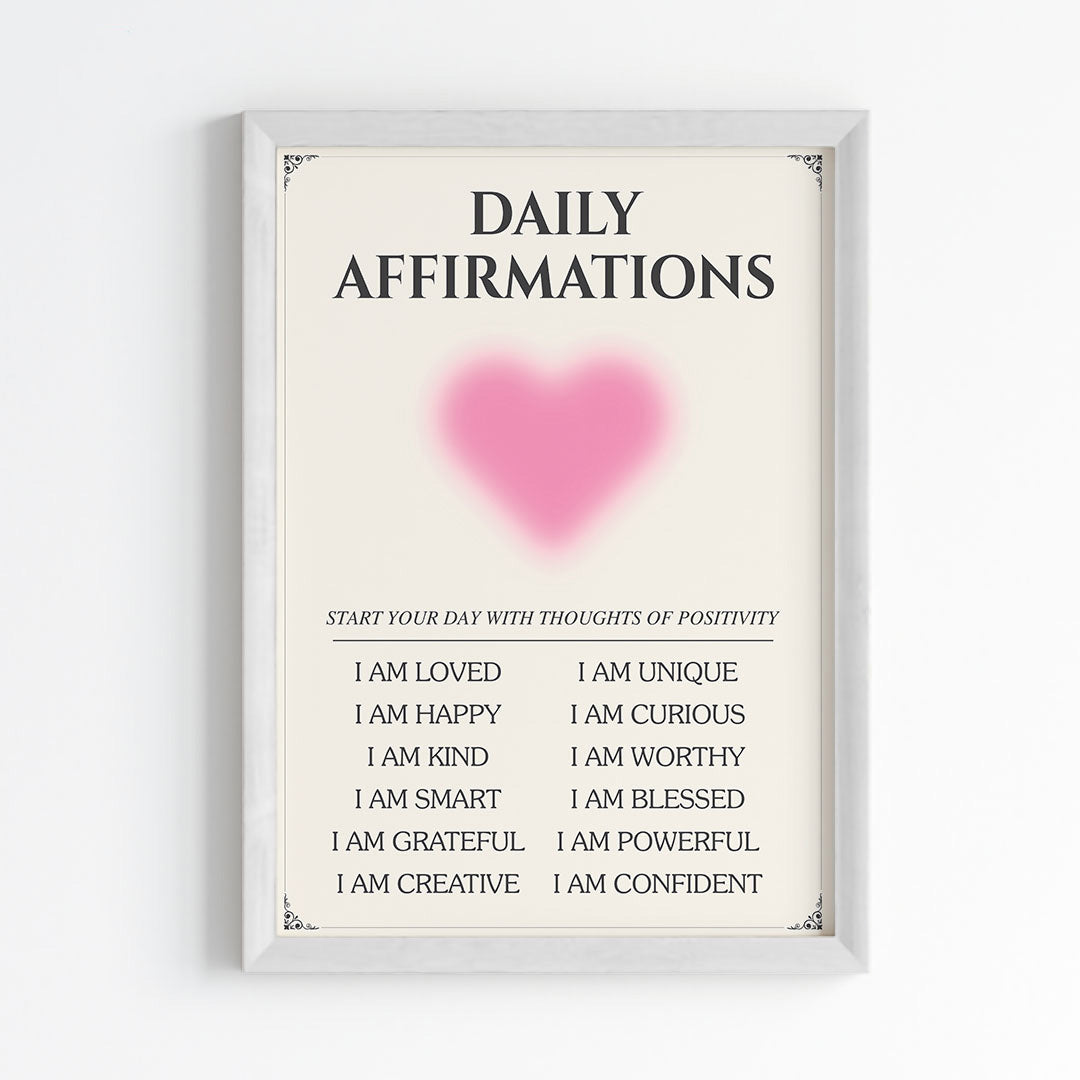 Daily Affirmations Aura Wall Art (Framed)