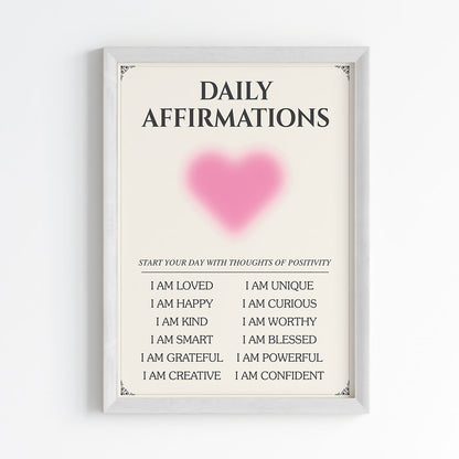 Daily Affirmations Aura Wall Art (Framed)