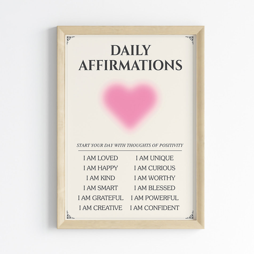 Daily Affirmations Aura Wall Art (Framed)