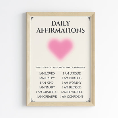 Daily Affirmations Aura Wall Art (Framed)