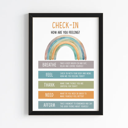 Daily Emotional Check-In Wall Art (Framed)