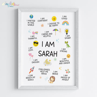 Daily Affirmations Personalised Wall Art (Framed)