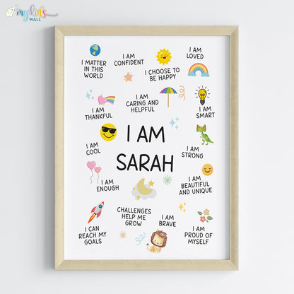 Daily Affirmations Personalised Wall Art (Framed)