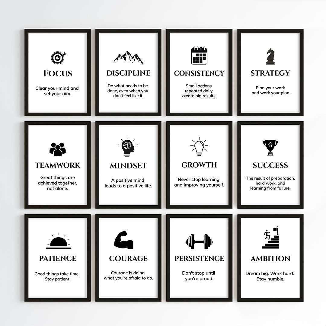 Daily Success Quotes Wall Art (Framed)