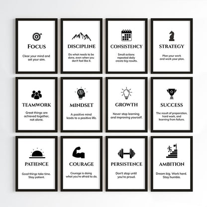 Daily Success Quotes Wall Art (Framed)