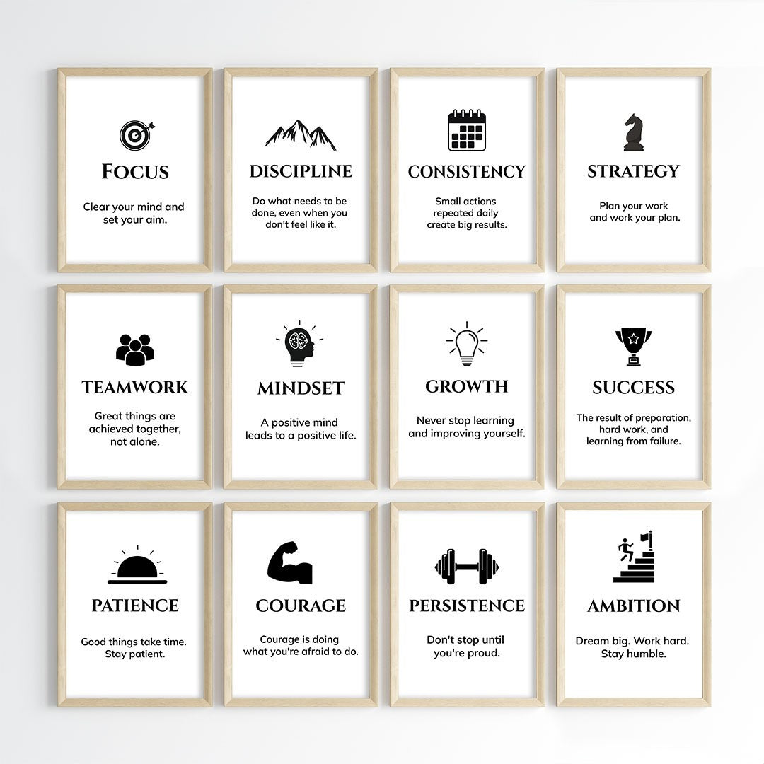 Daily Success Quotes Wall Art (Framed)