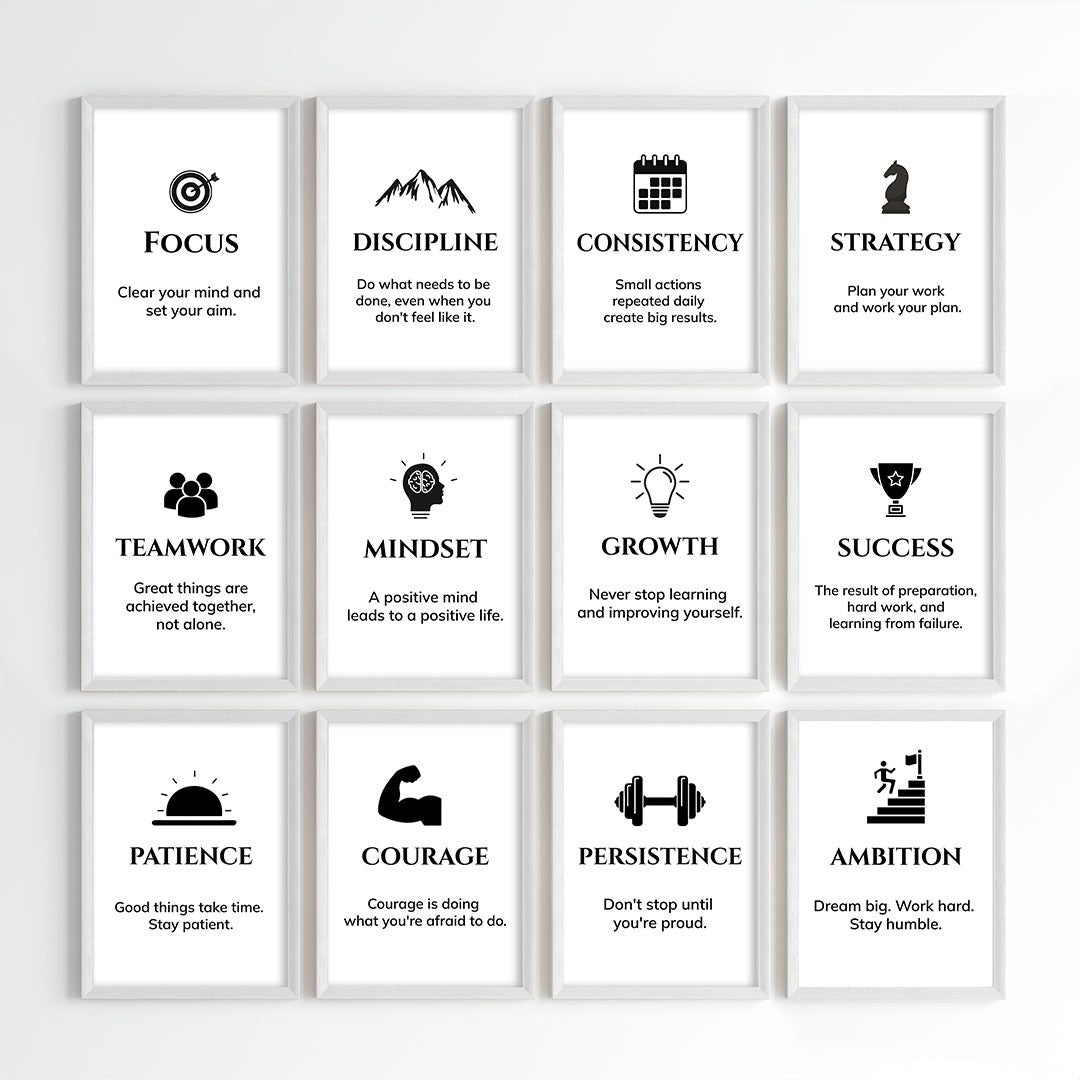 Daily Success Quotes Wall Art (Framed)
