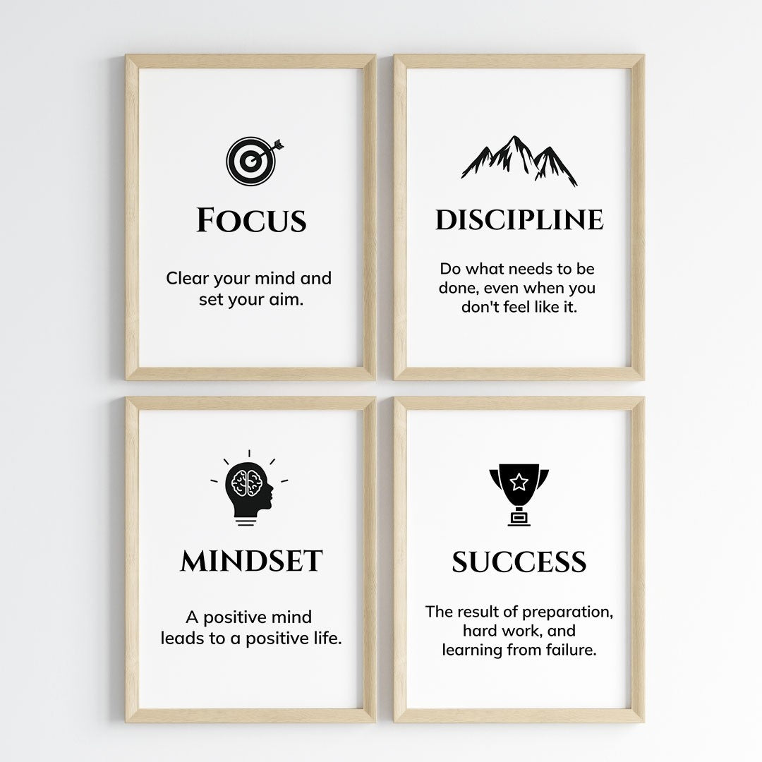 Daily Success Quotes Wall Art (Framed)