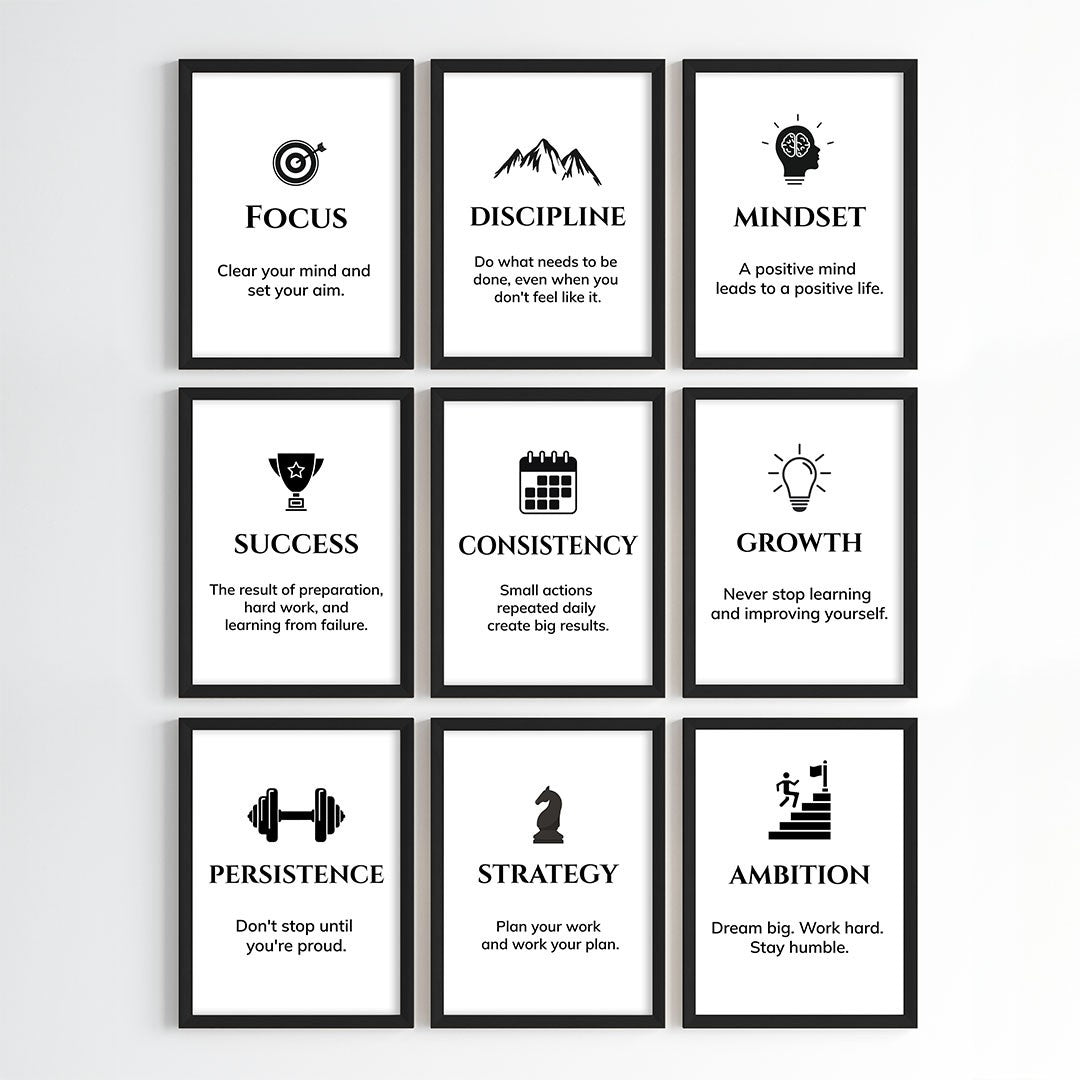 Daily Success Quotes Wall Art (Framed)