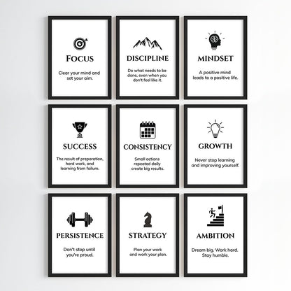 Daily Success Quotes Wall Art (Framed)
