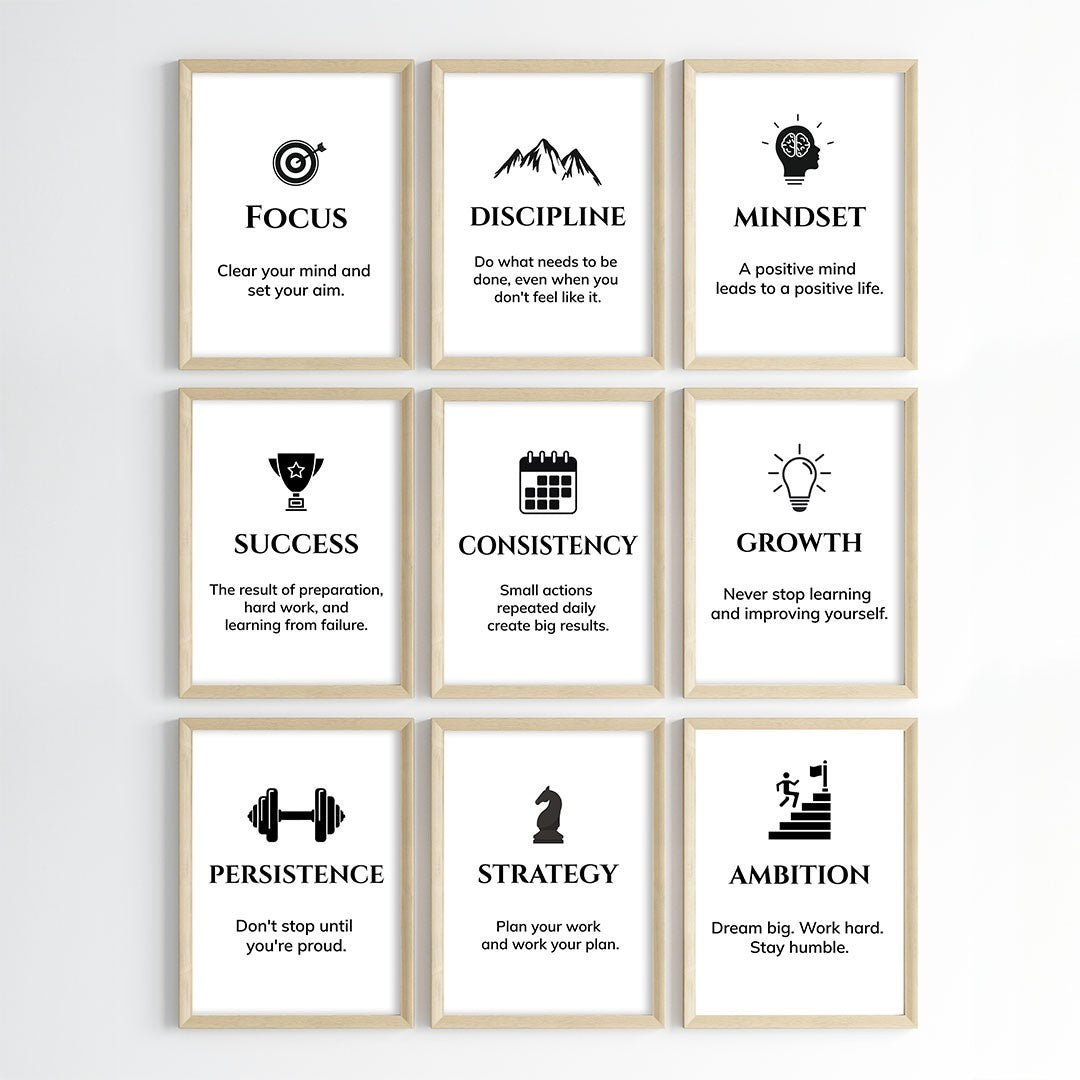 Daily Success Quotes Wall Art (Framed)