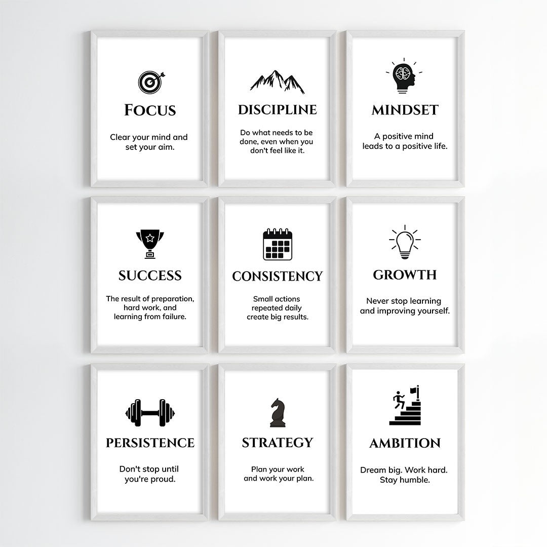 Daily Success Quotes Wall Art (Framed)
