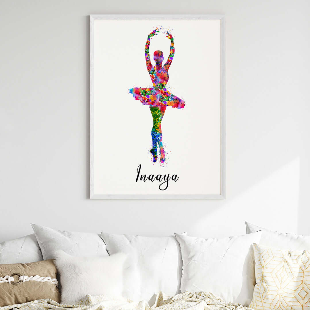 Dancing Ballerina Personalized Wall Art (Big Frame)