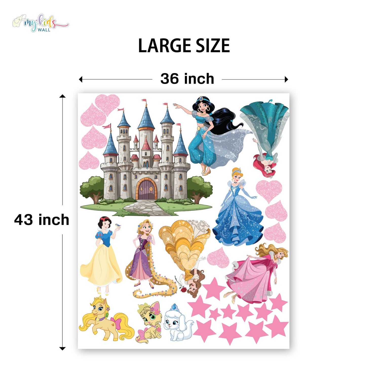 Disney Princess Castle Personalized Wall Stickers